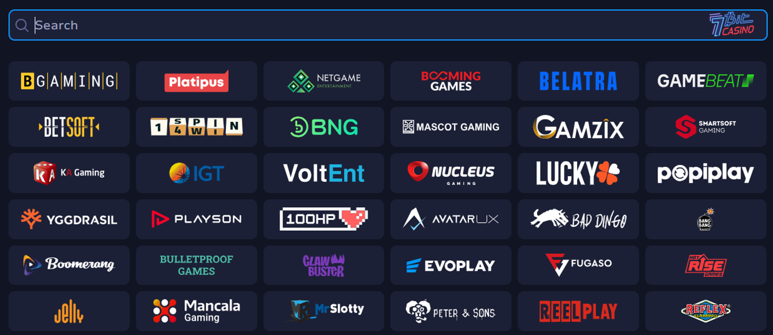 win 7 bit casino with software providers